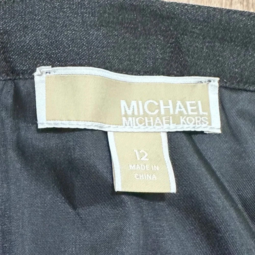 MICHAEL KORS | NWT Women's Charcoal Gray Side Slit Short Pencil Skirt,‎ Size 12